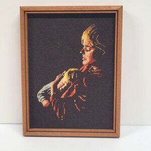Sunset Designs Needle Point Special Moments 1982 Mother Child Framed 6550 Sears